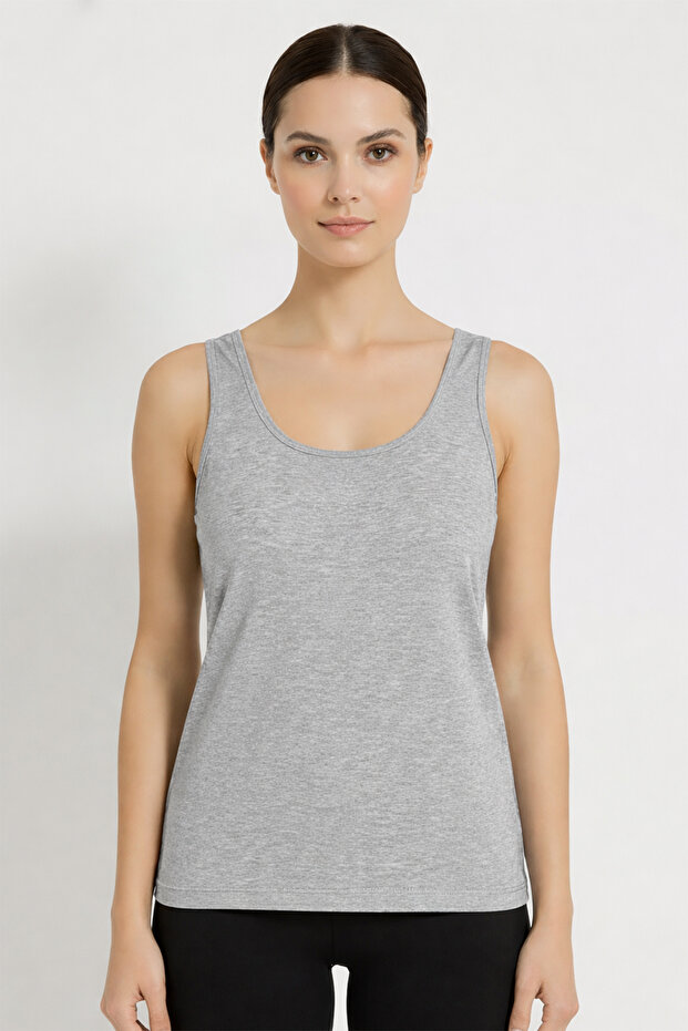 Pamuklu Kalın Askılı Kadın Atlet - 1