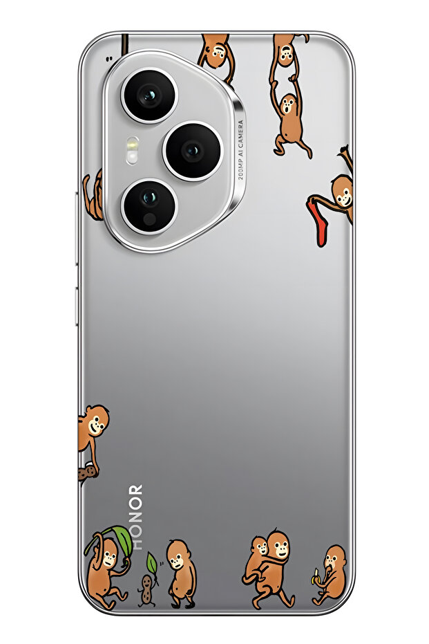 غطاء هاتف شفاف بنمط قرود متوافق مع هونر 400 برو - 1