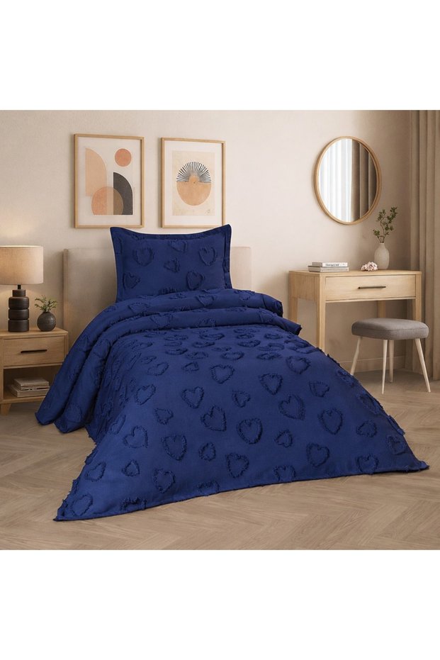 Heart 2 Piece Single Bedspread