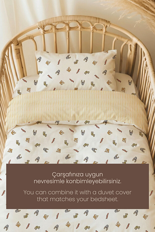 طقم ملاءات سرير مطاطية لشخص واحد - تايني تراكز - 5