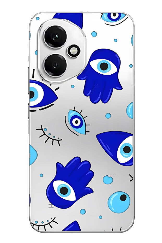 Honor 400 Compatible Hamsa Hand Pattern Transparent Phone Case - 1