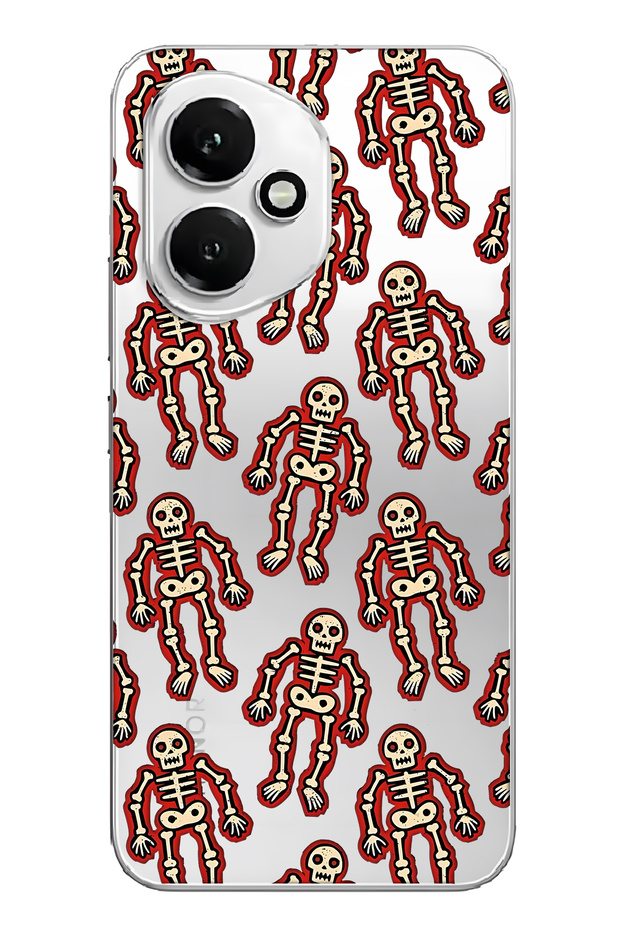 غطاء هاتف شفاف بنمط هيكل عظمي متوافق مع هونر 400 - 1