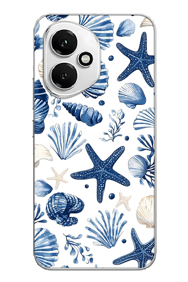غطاء هاتف شفاف متوافق مع هونور 400 بنمط نجوم البحر والأصداف - 1