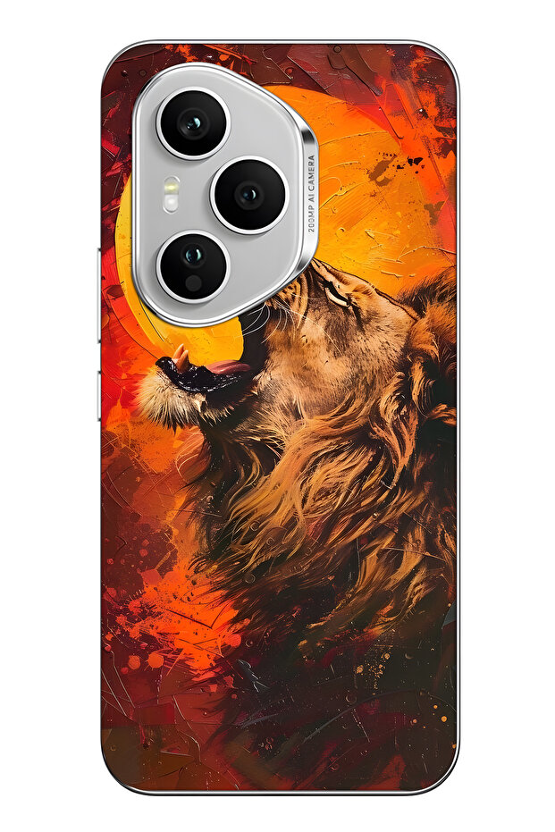 غطاء هاتف شفاف بنمط الأسد متوافق مع هونور 400 برو - 1