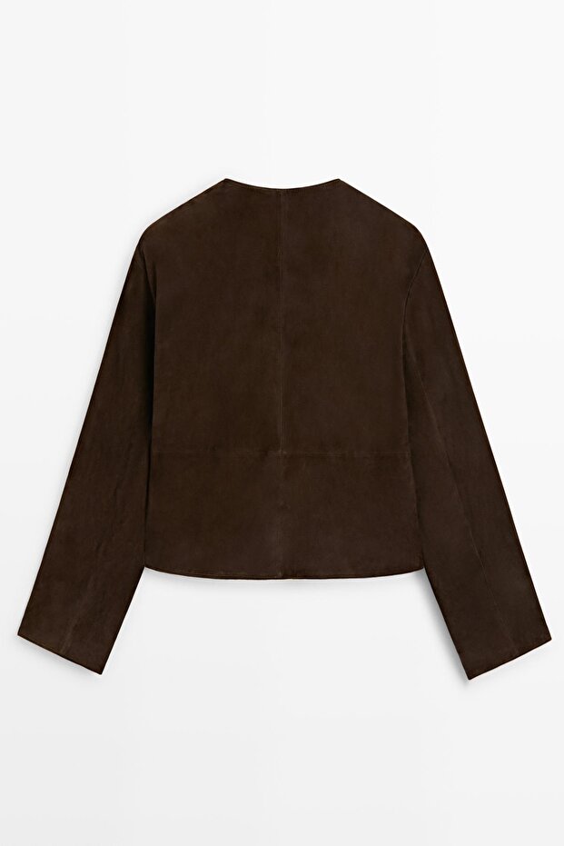Kısa süet deri ceket - 8