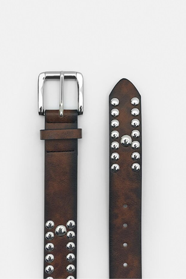 Zımbalı suni deri kemer - 5