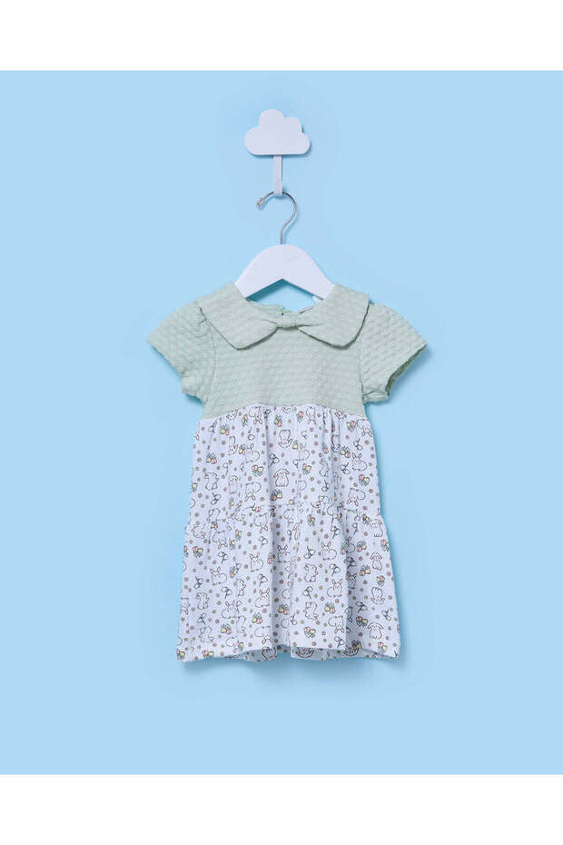 Infant Girls Light Green Knit Twofer Dress
