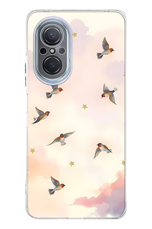 Huawei Nova 9 Se Compatible Flying Bird Pattern Transparent Phone Case - 1
