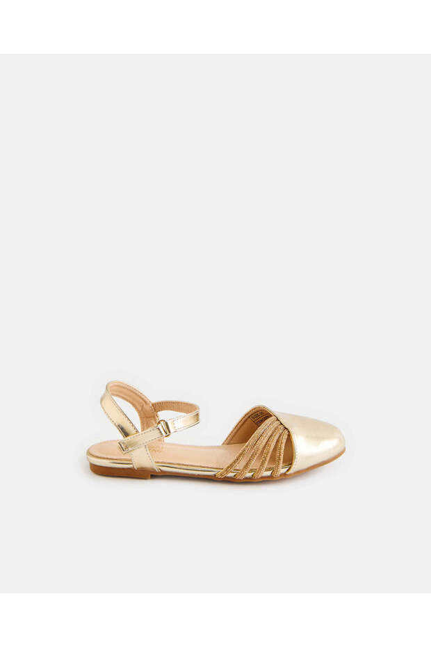 Senior Girls Gold Stones Fisherman Sandals