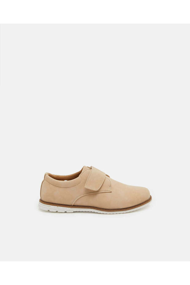 Senior Boys Beige Plain Derby Shoes