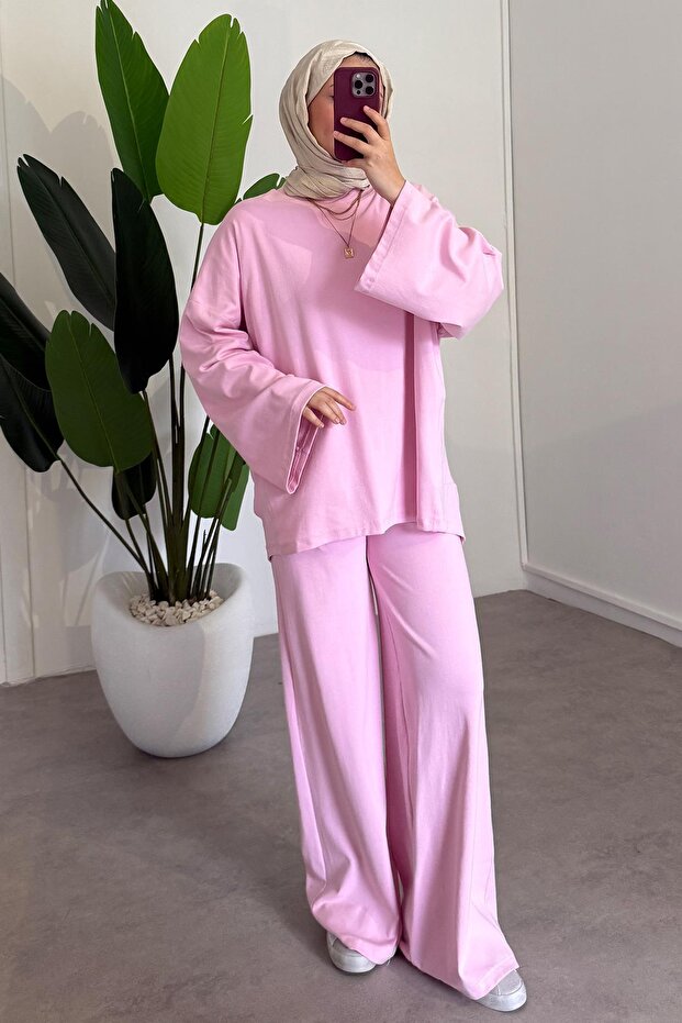 Oversize Basıc Takım - Pudra - 2