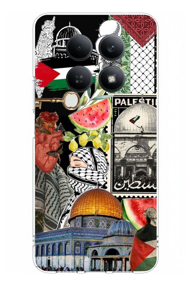Redmi Note 15 4g Compatible Palestine Freedom Collage Printed Silicone Case