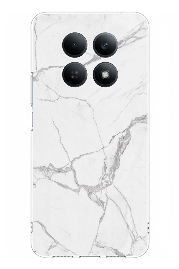 حافظة سيليكون مطبوعة باللون الرمادي الرخامي متوافقة مع هاتف Redmi Note 15 4G - 1