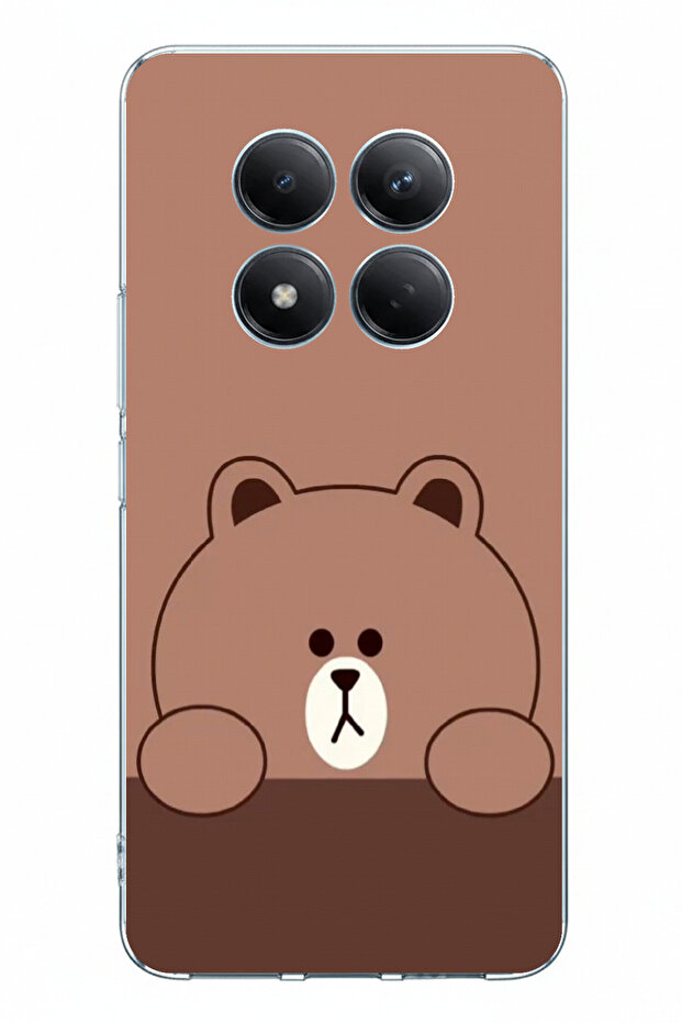 حافظة سيليكون مطبوعة بتصميم الدب البني متوافقة مع Redmi Note 15 PRO 4G - 1