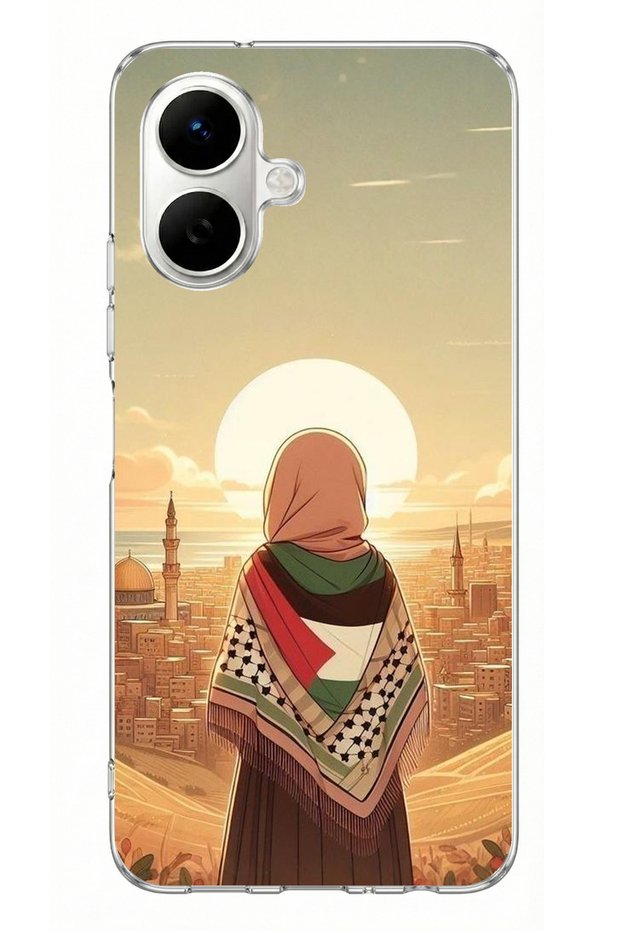 حافظة سيليكون مطبوعة على شكل فتاة فلسطينية متوافقة مع هاتف Tecno Spark Go 2