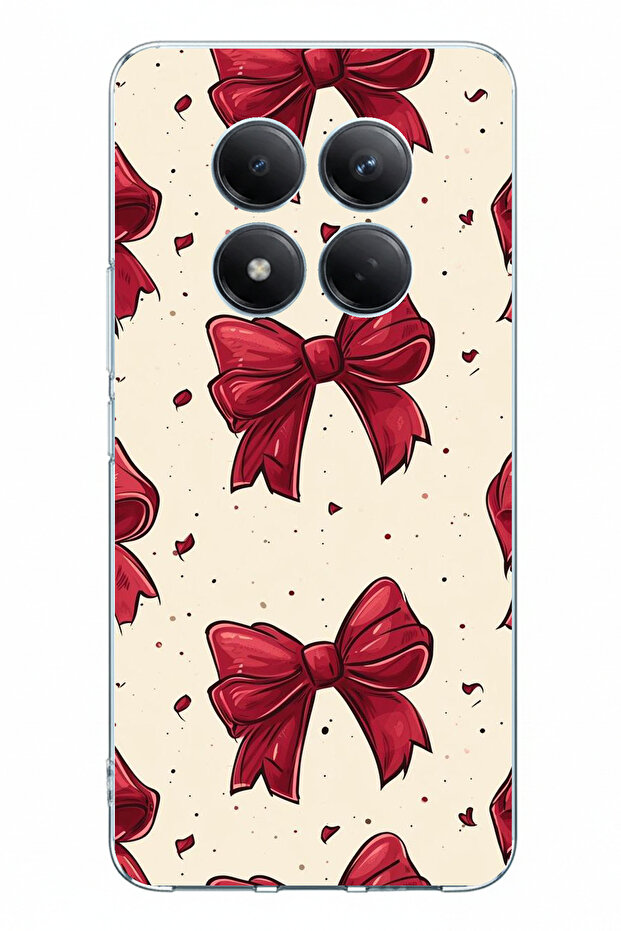 Redmi Note 15 Pro 4g Compatible Large Red Bows Printed Silicone Case - 1