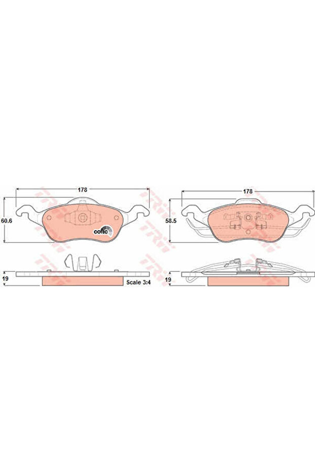 Σετ τακάκια, δισκόφρενα GDB1358 - 1