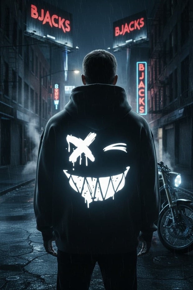 Why so Serious? Front / Back Reflector Printed Premium Biker Hoodie