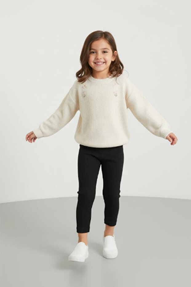 Girls' Ribbed Leggings Cic-4204-003