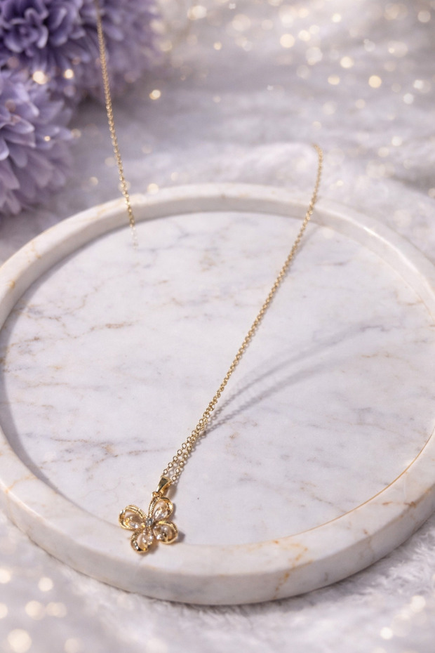 Kelebek Çelik Kolye - 2