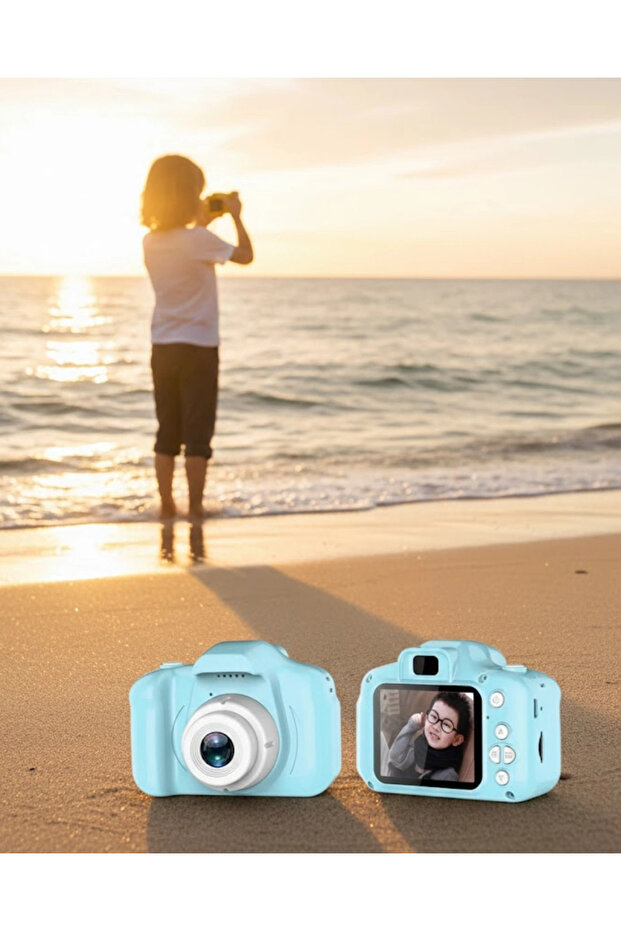 Blue Hd Portable Mini Digital Camera with Video and Photo Recording Features