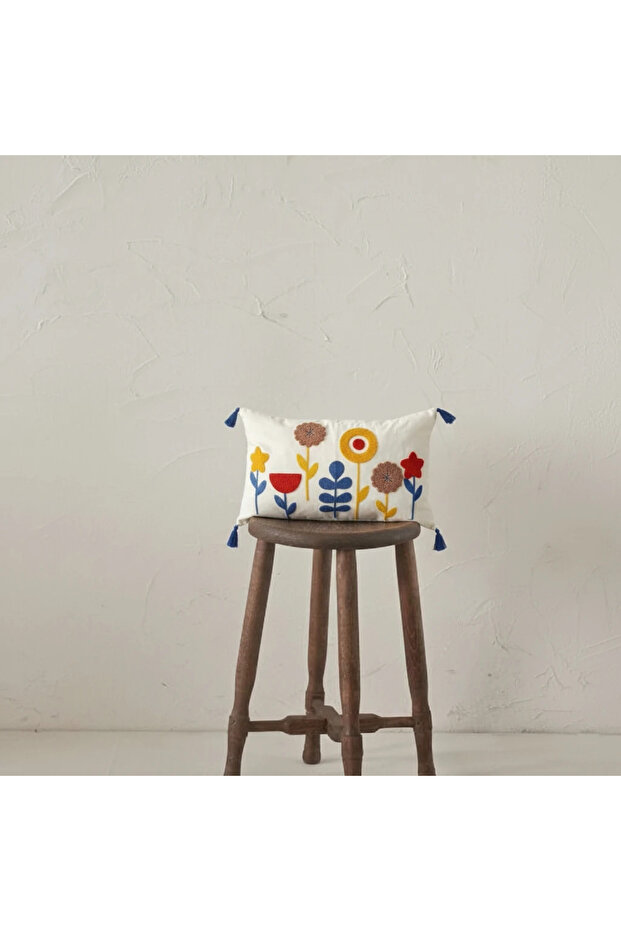 Star Bohemian Punch Embroidered Rectangular Throw Pillow Cover (Without Inner Filling)
