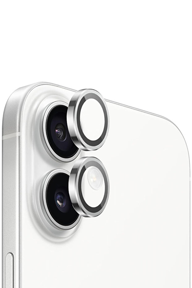 واقي عدسة الكاميرا المتوافق مع iPhone 17، زجاج مقسى بإطار معدني - فضي
