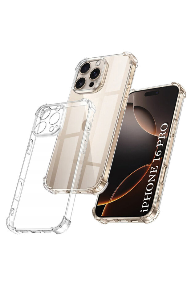Shockproof Clear Silicone Case for iPhone 16 Pro - 1