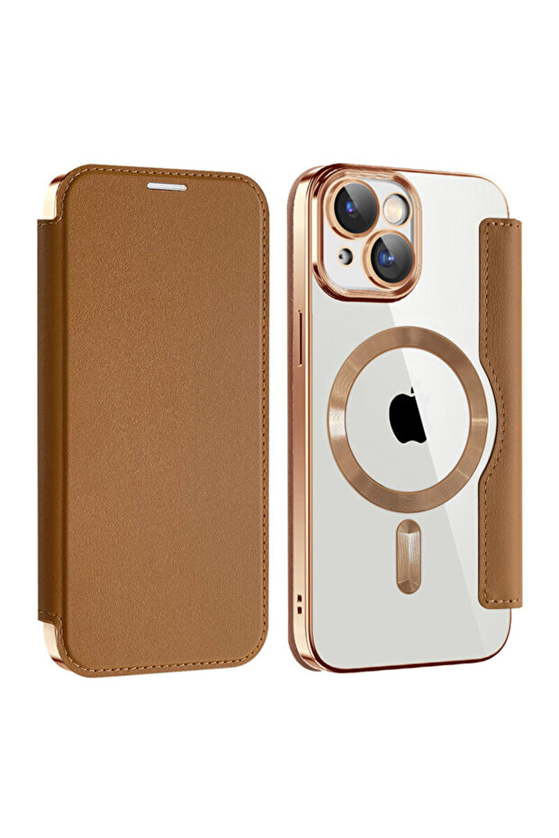 iPhone 15 Plus SmartMag Book Case, brown - 2