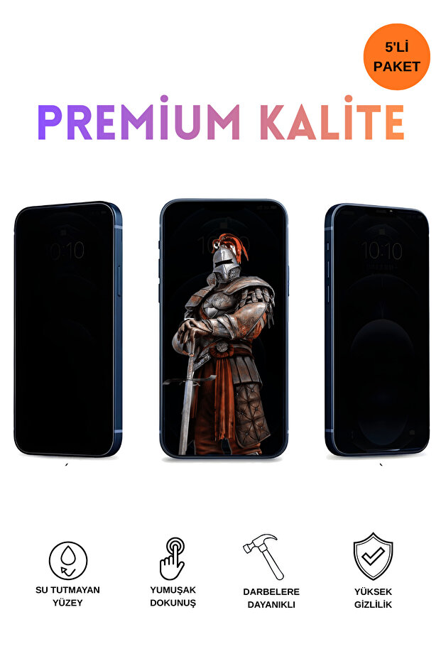 واقي شاشة زجاجي فاخر غير قابل للكسر متوافق مع هاتف iPhone 13 Pro مكون من 5 قطع