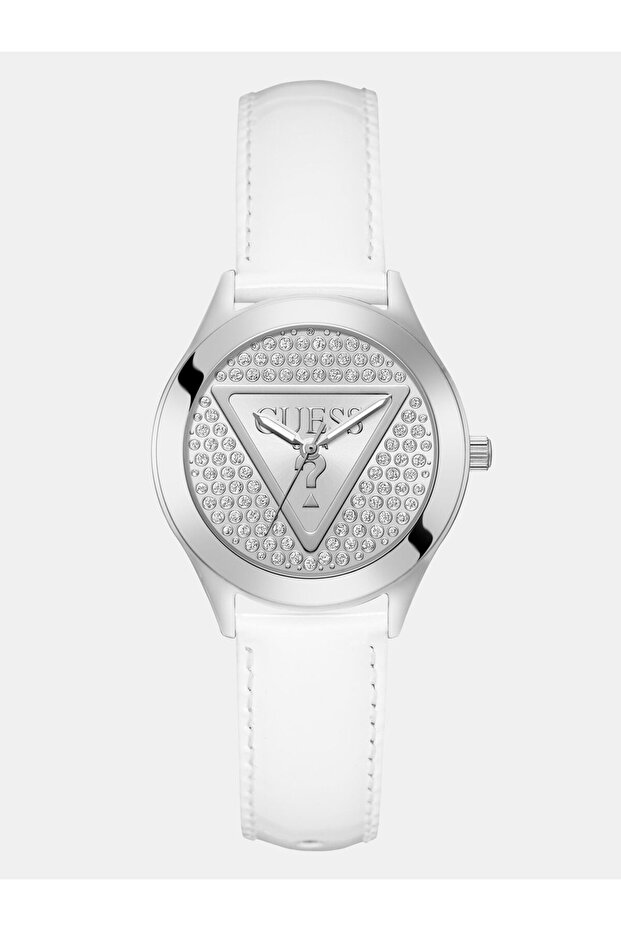 Ladies White Silver Tone Analog Watch