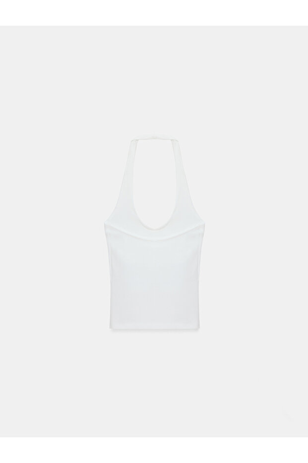 21052 Halter Yaka Top-Ekru - 6