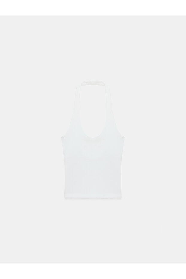 21052 Halter Yaka Top-Ekru - 4