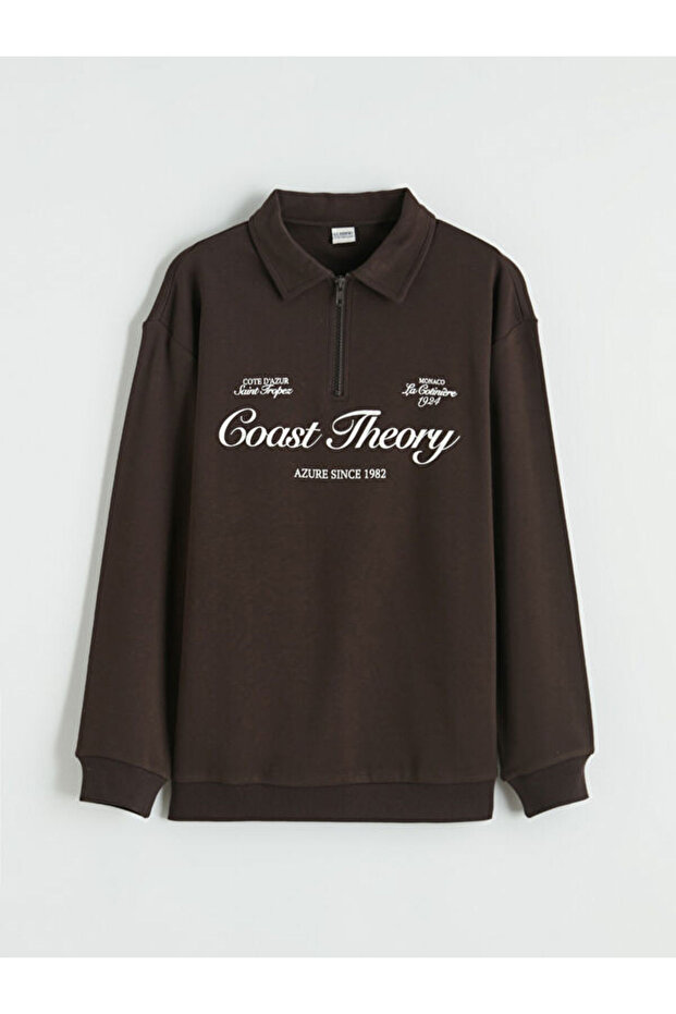 Esvab • Modern & Distinctive Devrik Roba Collar Printed Boys' T-Shirt