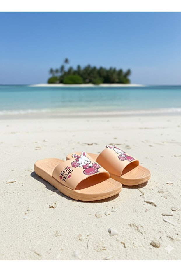 Children's Summer Illustrated Pu Comfortable Sole Home Bathroom Pool Beach Slippers