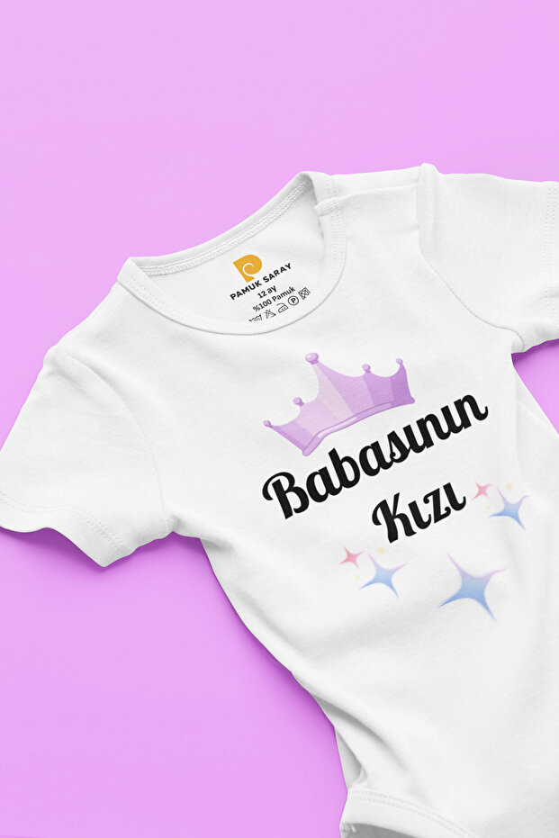 100% Organic Cotton Dad's Daughter Printed Short Sleeve Snap Fastener Baby Bodysuit