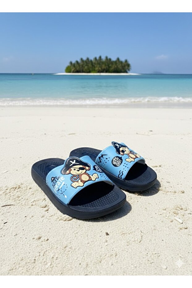 Children's Summer Illustrated Pu Comfortable Sole Home Bathroom Pool Beach Slippers