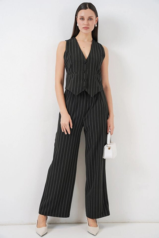 6709 طقم سترة وبنطلون مكون من قطعتين - أسود داكن - 4