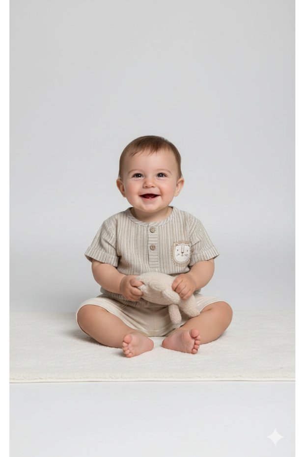 Striped Muslin Shirt Shorts Set