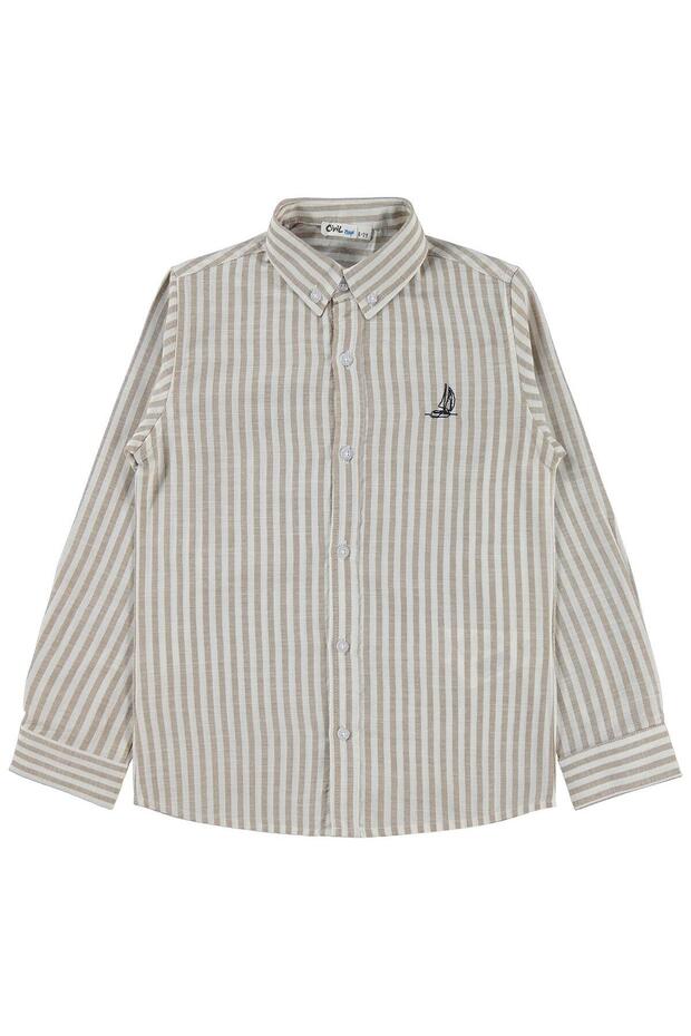 Embroidered Shirt 10-13 Years Old Shirt - Beige 13-14 Years Old