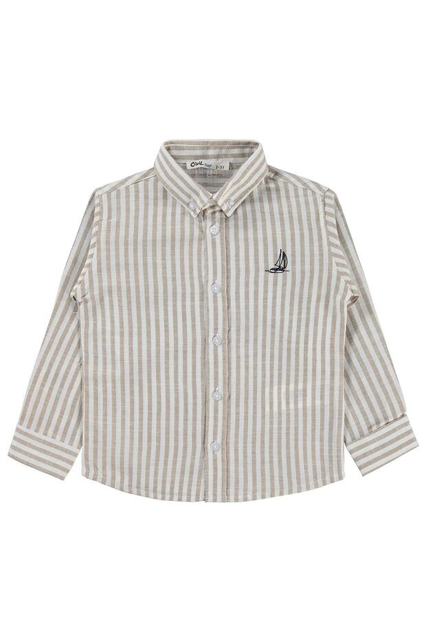 Embroidered Shirt 2-5 Years Old Shirt - Beige 5-6 Years Old