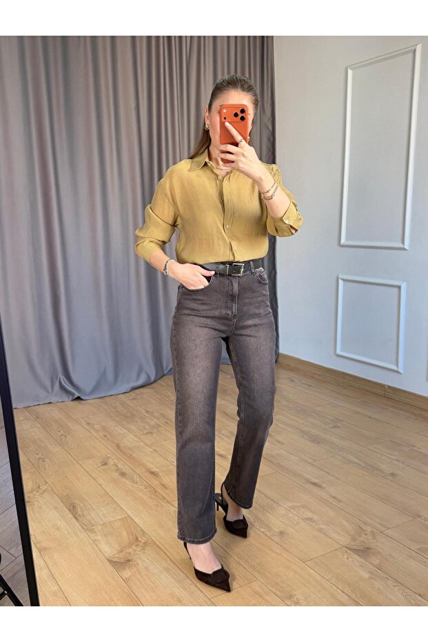 Koyu Hardal Basic Gömlek - 5