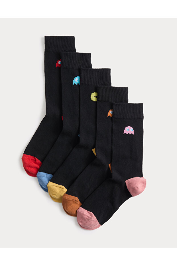 5'li Pac-Man Çorap Seti - 1