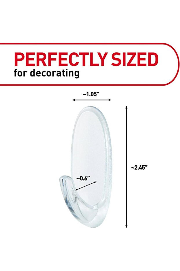 خطافات شفافة متوسطة الحجم مع شرائط شفافة - 2