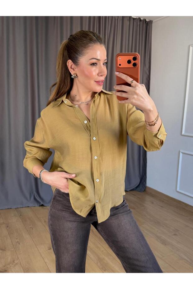 Koyu Hardal Basic Gömlek - 1