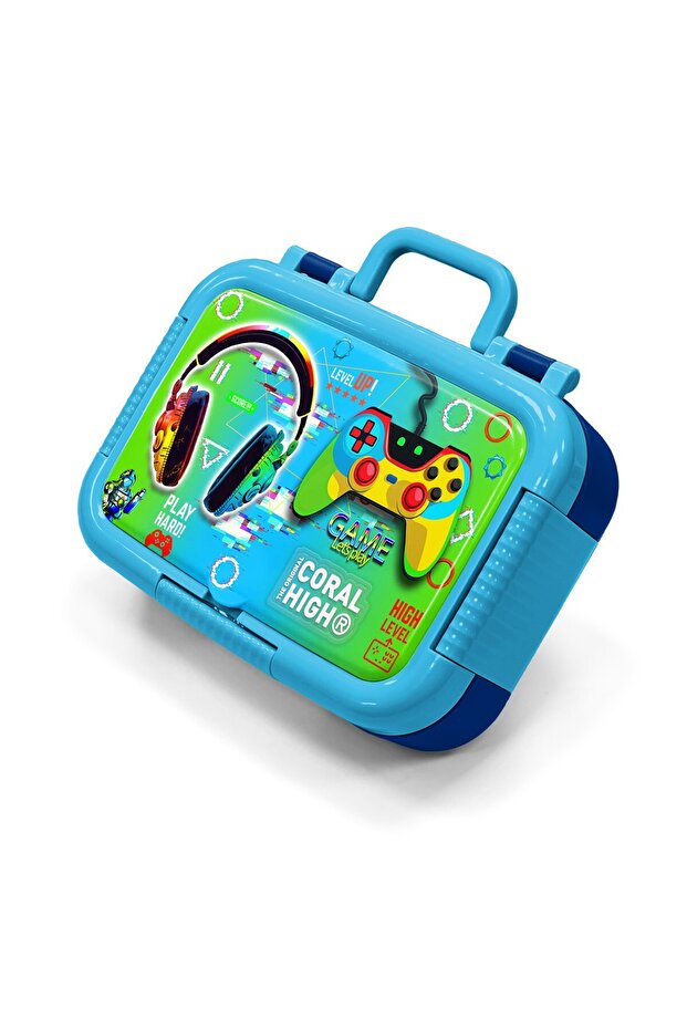 Kids Earphone Game Patterned Stainless Steel Lunch Box 39365
