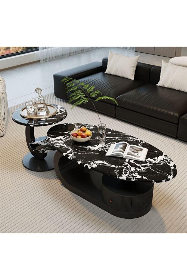 Microlite Oval Nesting Coffee Table Set - 2