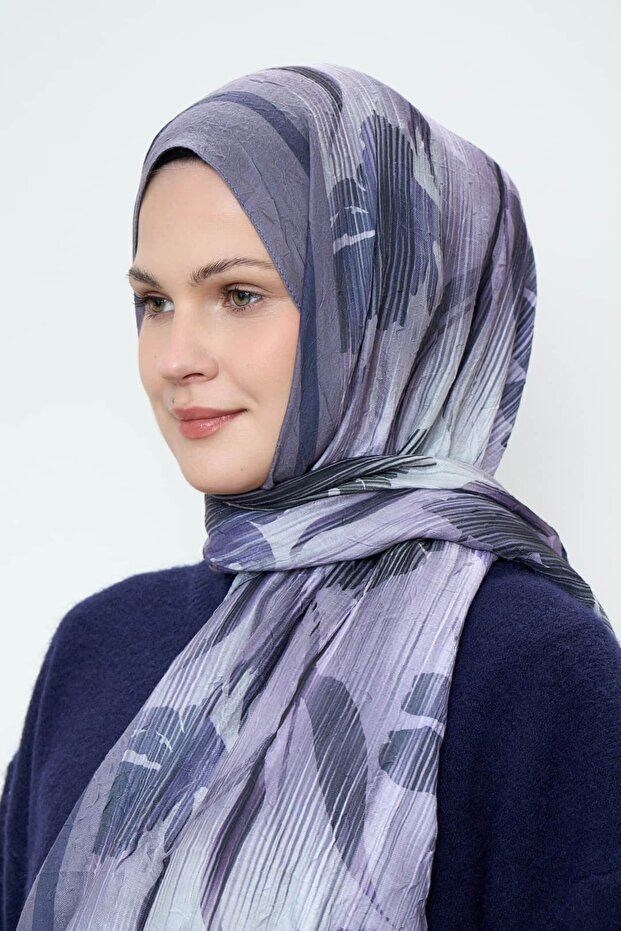 شال من الخيزران بنمط زهور خطية - 3