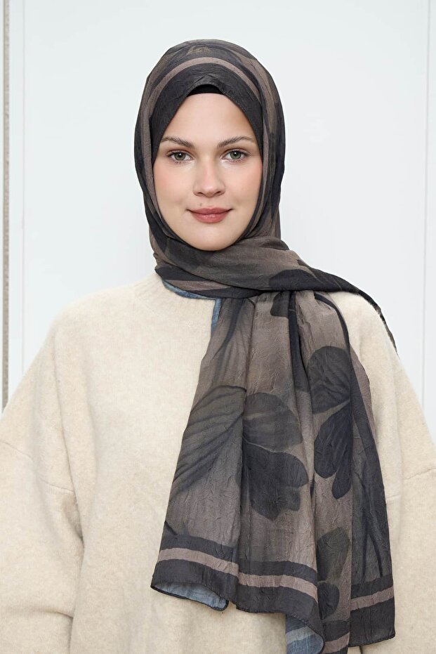 Flower Pattern Bamboo Shawl - 1