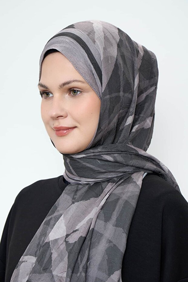 Çizgi Desen Bambu Şal - 3